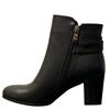 REDZ WOMENS STRAP ZIP ANKLE BOOT - BLACK
